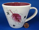 Starbucks Leaves Mug 2007 Red Black And Cream Raised Leaves